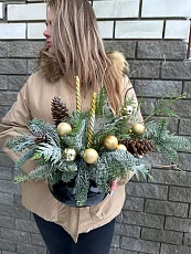 Новогодняя композиция из хвои