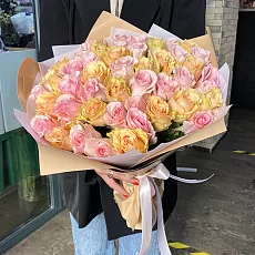 Букет из 51 розы Карамелька (40 см)