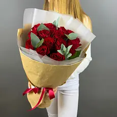 Букет из красной розы премиум
