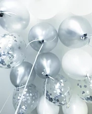 Шарики под потолок Серебряный жемчуг 15 шт