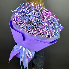 Букет живых цветов из гипсофилы