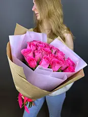 Букет живых цветов из 21 розы