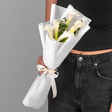 5 Белых Калл в упаковке 