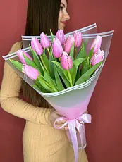 Букет живых цветов из 11 тюльпанов
