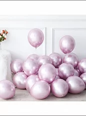 Воздушные шары "Хром", Розовый, 15 шт