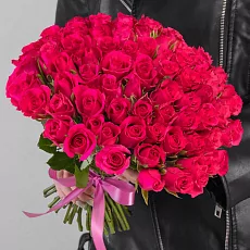 75 Малиновых Роз 40см