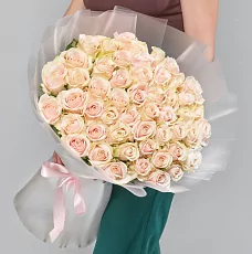 Букет из цветов 51 кремовая роза Эквадор