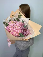 Гортензия и орхидеи