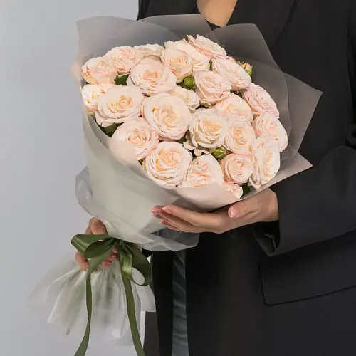  9 Кустовых Пионовидных Кремовых Роз