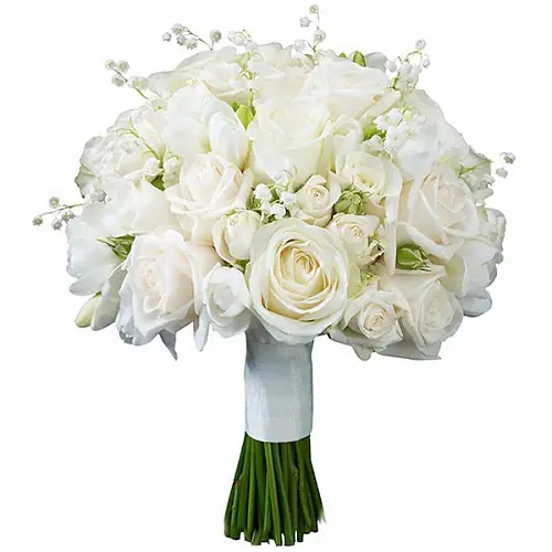 Букеты невесты с ландышами и розами