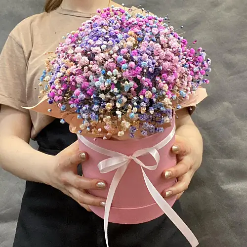 Композиция цветная гипсофила