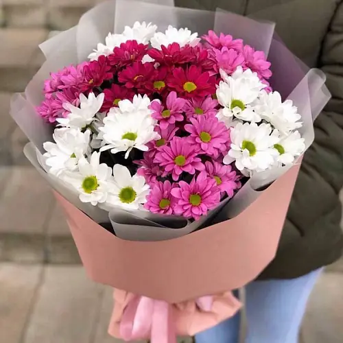 Букет "7 Кустовых Хризантем Микс"