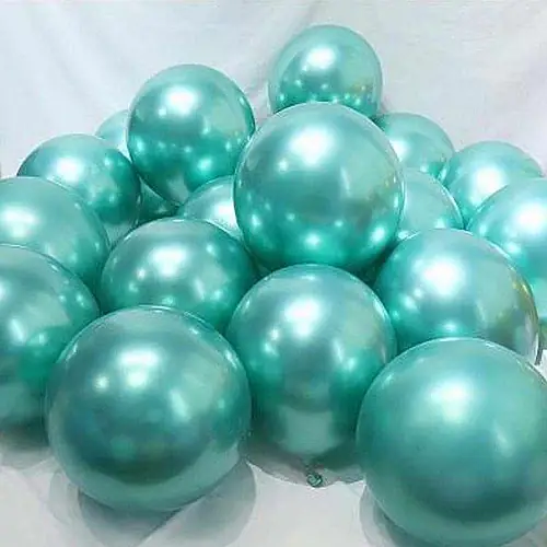 Воздушный шар "Хром" зеленый, 10 штук