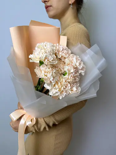 Букет живых цветов из 9 диантусов