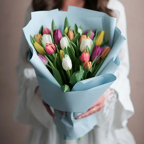 Букет из 21 Тюльпан Микс