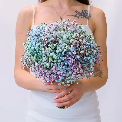 Радужная гипсофила для невесты
